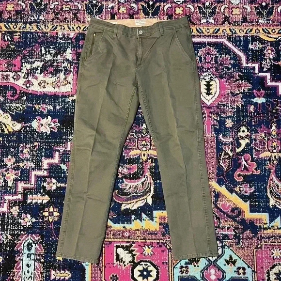 Weatherproof Pants Mens 36x32 Green 5-Pocket Tech Utility Straight Fit - Picture 1 of 4